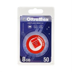 Флешка OltraMax 50, 8 Гб, USB2.0, чт до 15 Мб/с, зап до 8 Мб/с, оранжевая - фото 51385956