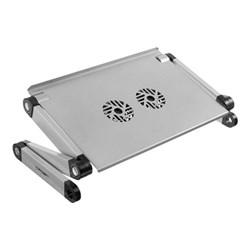 Подставка для ноутбука Crown CMLS-116G, до 17", 2 кулера, высота до 48 см, серебристая - фото 51386167