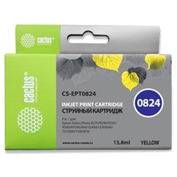 Картридж струйный Cactus CS-EPT0824 желтый для Epson Stylus Photo R270/290/RX590 (460стр.) - фото 51386236