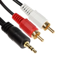 Кабель-переходник аудио ExeGate EX-CCA-458-2.0, Jack 3.5 мм(m)-2xRCA(m), 2 м, черный - фото 51386544