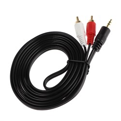 Кабель-переходник аудио ExeGate EX-CCA-458-2.0, Jack 3.5 мм(m)-2xRCA(m), 2 м, черный - фото 51386546