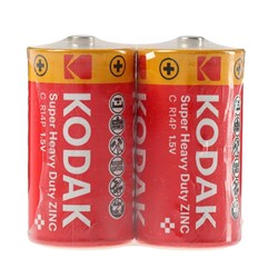 Батарейка солевая Kodak Extra Heavy Duty, С, R14-2S, 1.5 В, спайка, 2 шт. - фото 51386755