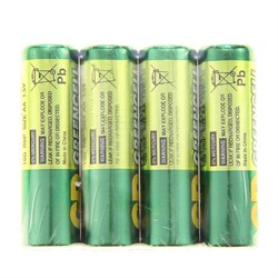 Батарейка солевая GP Greencell Extra Heavy Duty, AA, R6-4S, 1.5 В, спайка, 4 шт. - фото 51386776