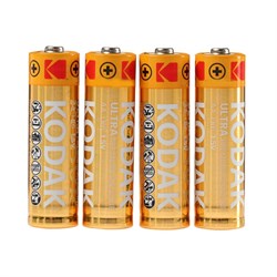 Батарейка алкалиновая Kodak Ultra, AA, LR6-4BL, 1.5В, блистер, 4 шт. - фото 51386813
