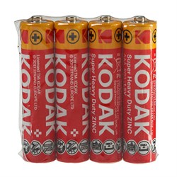 Батарейка солевая Kodak Extra Heavy Duty, AAA, R03-4S, 1.5 В, спайка, 4 шт. - фото 51386928