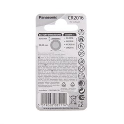 Батарейка литиевая Panasonic Lithium Power, CR2016-1BL, 3В, блистер, 1 шт - фото 51387106