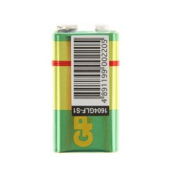 Батарейка солевая GP Greencell Extra Heavy Duty, 6F22-1S, 9 В, крона, спайка, 1 шт. - фото 51387236