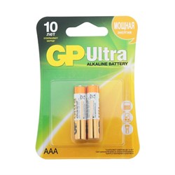 Батарейка алкалиновая GP Ultra, AAA, LR03-2BL, 1.5 В, блистер, 2 шт. - фото 51387247