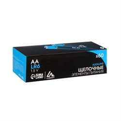 Батарейка алкалиновая (щелочная) Luazon, AA, LR6, спайка, 4 штуки - фото 51387575