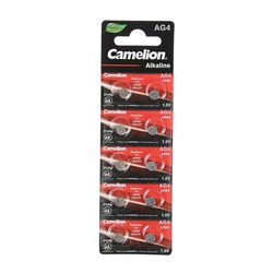 Батарейка алкалиновая Camelion Mercury Free, AG4 (377, LR626)-10BL, 1.5 В, блистер, 10 шт. - фото 51387619