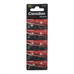 Батарейка алкалиновая Camelion Mercury Free, AG0 (LR521, 379)-10BL, 1.5В, блистер, 10 шт. - фото 51388330
