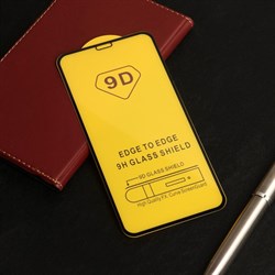 Защитное стекло 9D Luazon для iPhone X/XS/11 Pro, полный клей, 0.33 мм, 9Н, чёрное - фото 51388670
