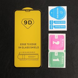 Защитное стекло 9D Luazon для iPhone X/XS/11 Pro, полный клей, 0.33 мм, 9Н, чёрное - фото 51388671