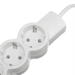 Удлинитель Duwi, 3 розетки, 3 м, 10 А, 2200 Вт, ПВС 3×0.75 мм2, с заземлением, белый - фото 51388903