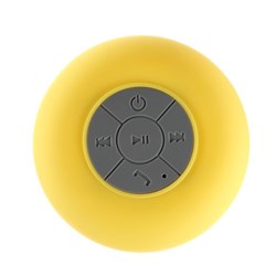 Портативная колонка LuazON LPCK-06, 150 мАч, водостойкая, на присоске, желтая - фото 51388938