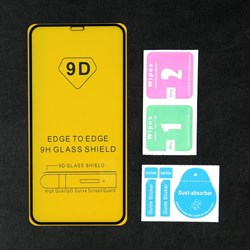 Защитное стекло 9D LuazON для iPhone XS Max/11 Pro Max, полный клей, 0.33 мм, черное - фото 51388979