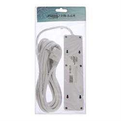 Удлинитель Luazon Lighting, 3 розетки, 5 м, 10 А, 2200 Вт, 2х0.75 мм2, 2хUSB, с выкл., Б - фото 51389058