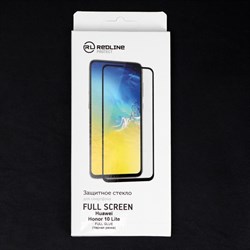 Защитное стекло Red Line для Huawei Honor 10 lite, Full Screen, полный клей, чёрная рамка - фото 51389566