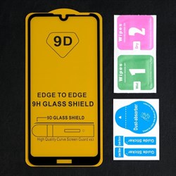 Защитное стекло 9D Luazon для Honor 8A/Y6 (2019), полный клей, 0.33 мм, 9Н, чёрное - фото 51389715