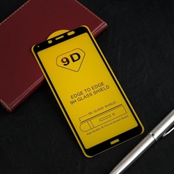 Защитное стекло 9D Luazon для Xiaomi Redmi 7a, полный клей, 0.33 мм, 9Н, чёрное - фото 51389770