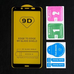 Защитное стекло 9D Luazon для Xiaomi Redmi 7a, полный клей, 0.33 мм, 9Н, чёрное - фото 51389771