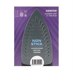 Утюг Centek CT-2360, 1600 Вт, антипригарная подошва, 200 мл, чёрно-синий - фото 51389922