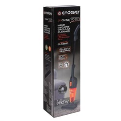 Пылесос Endever SkyClean VC-277, вертикальный, 700 Вт, 1.2 л, темно-серый/оранжевый - фото 51389986