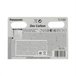 Батарейка солевая Panasonic Zinc Carbon, AA, R6-10BL, 1.5В, блистер, 10 шт. - фото 51390092