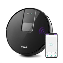 Робот-пылесос Kitfort КТ-572, 28 Вт, сухая/влажная уборка, 0.6/0.3 л, чёрный - фото 51390364