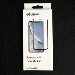 Защитное стекло Red Line для iPhone 12 mini, Full Screen, полный клей, чёрное - фото 51390522