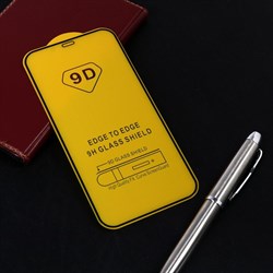 Защитное стекло 9D Luazon для iPhone 12/12 Pro, полный клей, 0.33 мм, 9Н, чёрное - фото 51390630