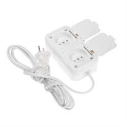 Удлинитель BYLECTRICA У6-222, 2 розетки, 3.5 м, 6 А, 1500 Вт, ПВС 2х0.75 мм2, без з/к, белый - фото 51390763