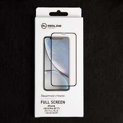 Защитное стекло 3D Red Line для iPhone 13/13 Pro, Full Screen, черное - фото 51390972