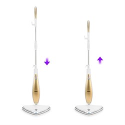 Паровая швабра Kitfort KT-1014, 1300 Вт, 410 мл, шнур 5 м, бело-золотистая - фото 51391059