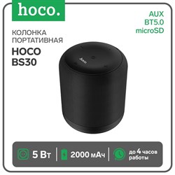 Портативная колонка Hoco BS30, 5 Вт, 2000 мАч, BT5.0, microSD, AUX, черная - фото 51391200