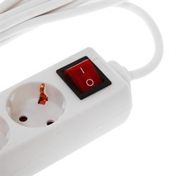 Удлинитель Luazon Lighting, 4 розетки, 7 м, 10 А, 1300 Вт, 3х0.75 мм2, с з/к, с выкл., Б - фото 51391319