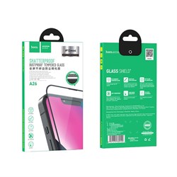Защитное стекло Hoco A26, для iPhone 13 mini, с защитной сеткой для микрофона, чёрное - фото 51393043