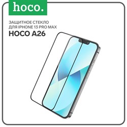 Защитное стекло Hoco A26, для iPhone 13 Pro Max, с защитной сеткой для микрофона, чёрное - фото 51393053
