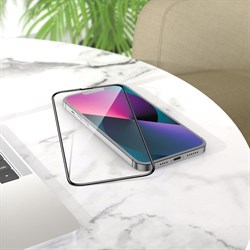 Защитное стекло Hoco G1, для iPhone 13/13 Pro, ПЭТ слой, анти отпечатки, чёрное - фото 51393087