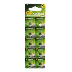 Батарейка алкалиновая GP, 177A (LR626, G4, 177)-10BL, 1.5 В, блистер, 10 шт. - фото 51394015