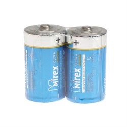 Батарейка алкалиновая Mirex, C, LR14-2S, 1.5В, спайка, 2 шт. - фото 51394099