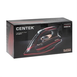 Утюг Centek CT-2311, 3000 Вт, 450мл, керамика, капля-стоп, антинакипь, самоочистка, красный - фото 51394707