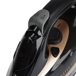 Утюг Centek CT-2346, 3200 Вт, керамика, 380 мл, капля-стоп, пар. удар, черно-золотистый - фото 51394725