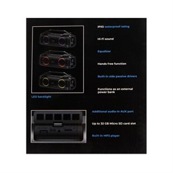 Портативная колонка Defender G104, 12Вт, 1500мАч, BT, FM, USB, microSD, дисплей, подсветка - фото 51395820
