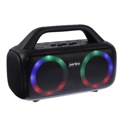 Портативная колонка Perfeo HEXAGON, FM, MP3, microSD, USB, AUX, 50 Вт, 3600 мАч, черная - фото 51395955