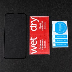 Защитное стекло mObility, для iPhone 14, полный клей, черное - фото 51396164