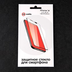 Защитное стекло mObility, для iPhone 14, полный клей, черное - фото 51396165