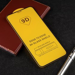 Защитное стекло mObility, для iPhone 11, полный клей, черное - фото 51396239