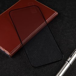 Защитное стекло mObility, для iPhone 14 Pro, полный клей, черное - фото 51396260