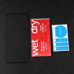 Защитное стекло mObility, для iPhone 14 Pro Max, полный клей, черное - фото 51396265